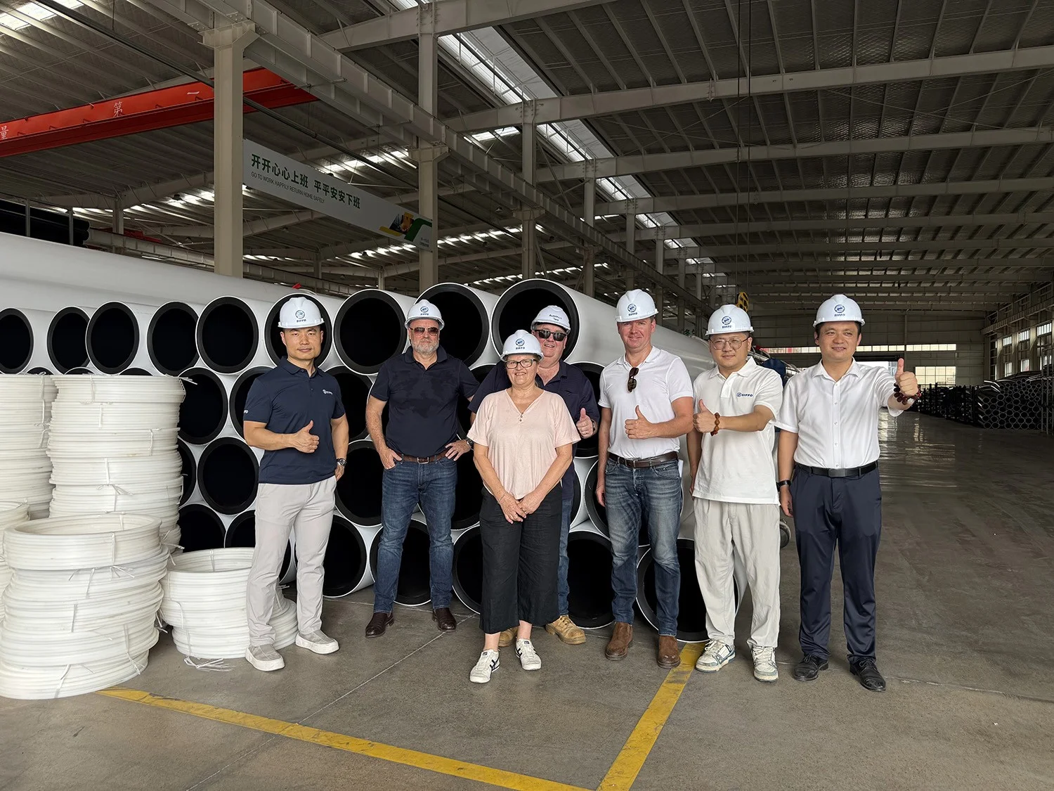 German customer delegation and SIFFO team after the HDPE pipe factory audit