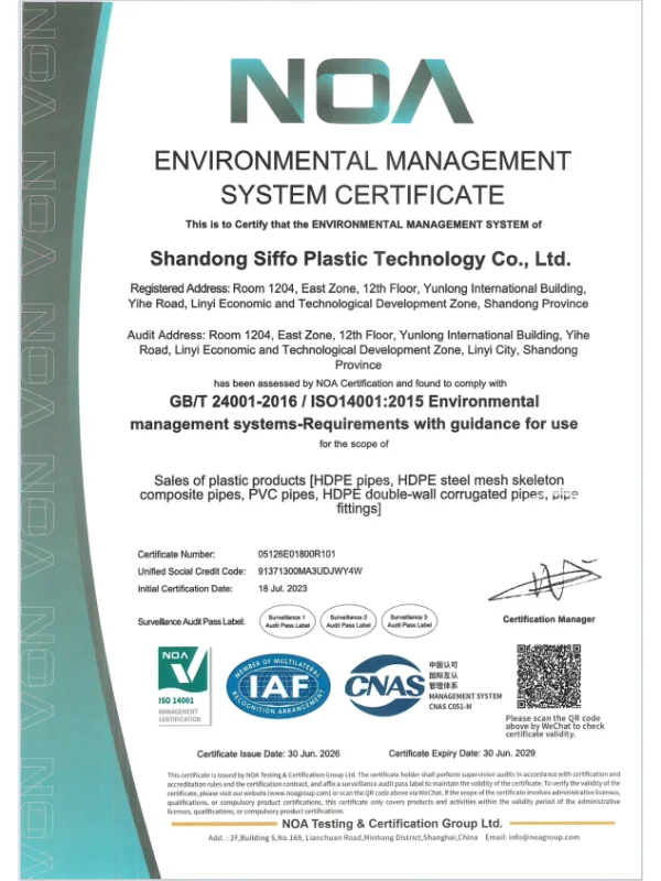 ISO14001 Certificate