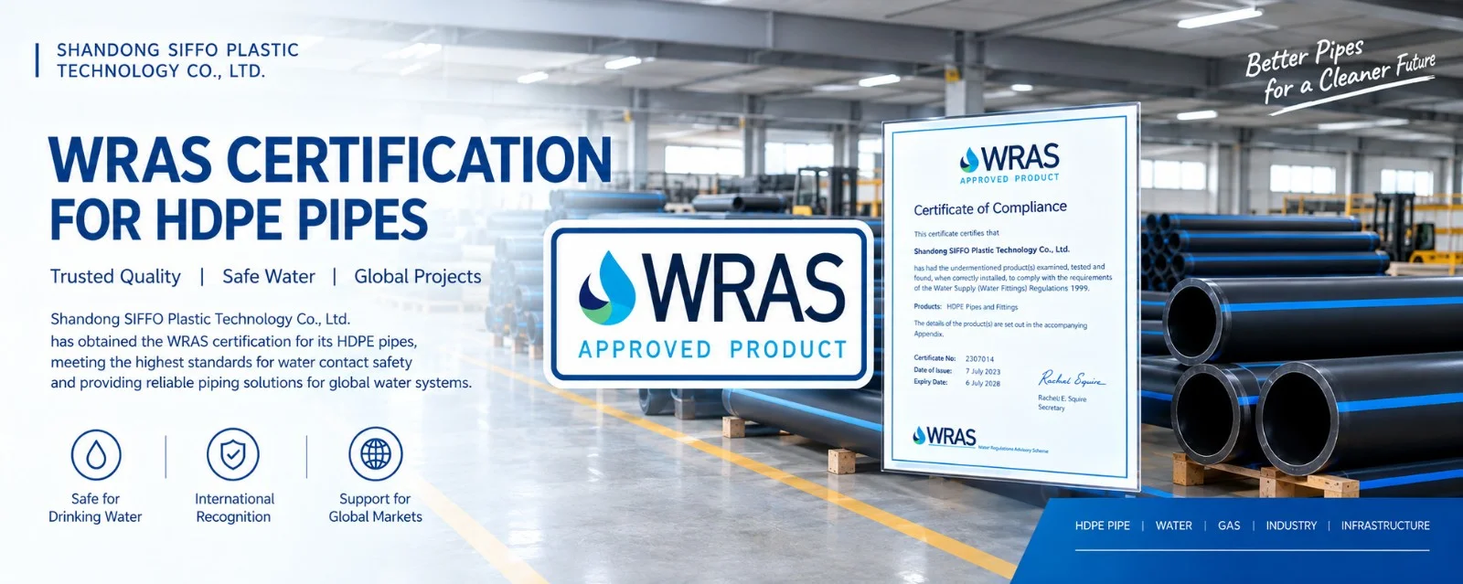 hdpe pipe wras certification