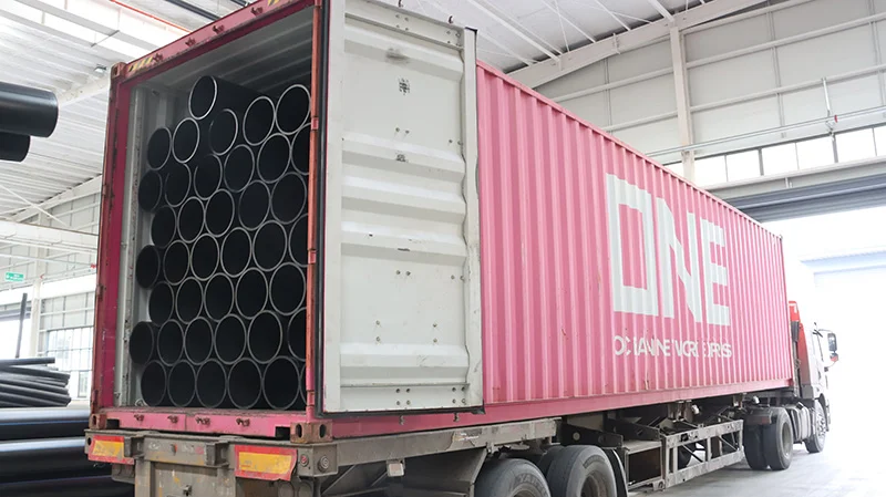 Export and transport of HDPE pipes
