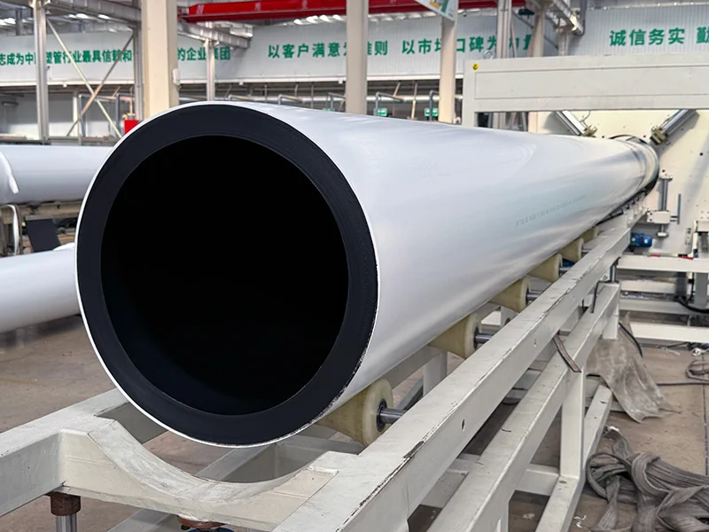 White co-extruded HDPE pipe